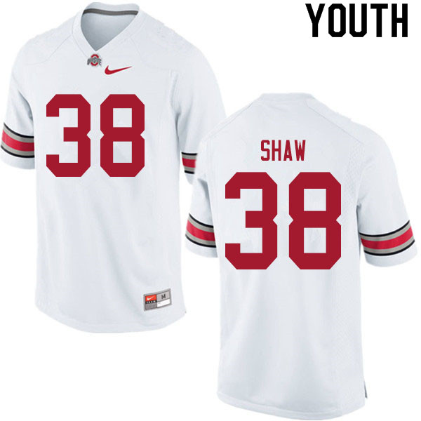 Youth #38 Bryson Shaw Ohio State Buckeyes College Football Jerseys Sale-White